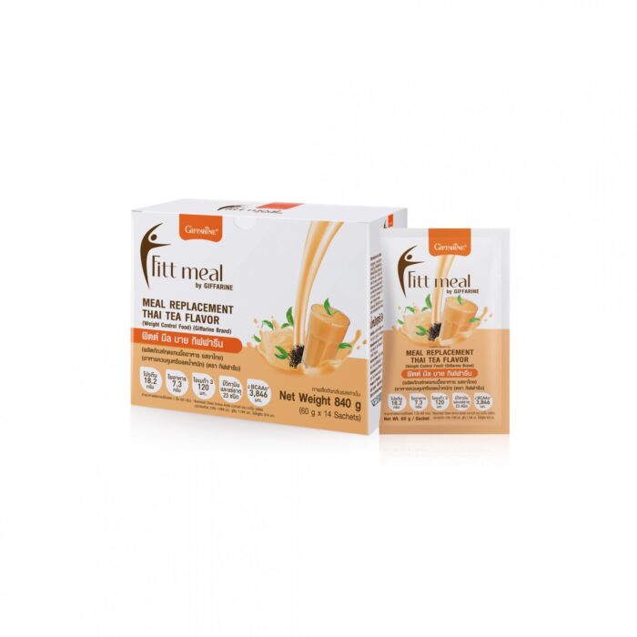 fitt meal giffarine thai tea 2 ฟิตต์ มีล บาย กิฟฟารีน รสชาไทย ผลิตภัณฑ์ทดแทนมื้ออาหาร (อาหารควบคุมหรือลดน้ำหนัก)